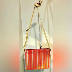 Gently Used COACH Orange Striped Crossbody Bag